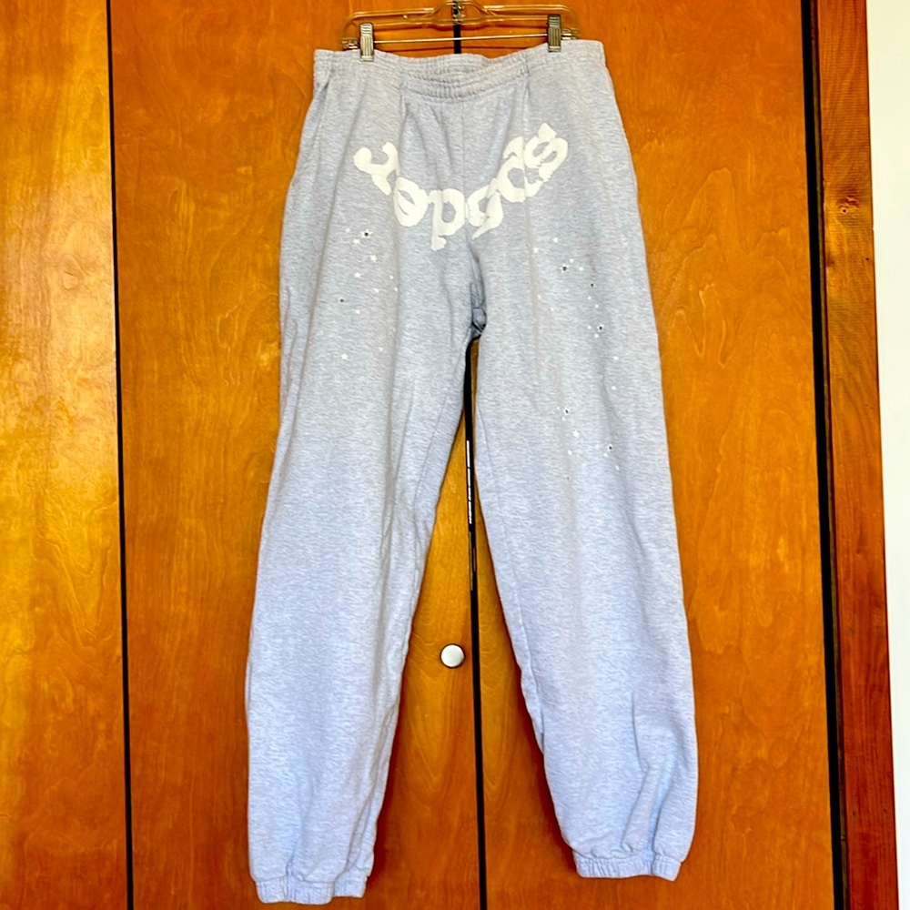 Sp5der Grey Bead Net Og Sweatpants